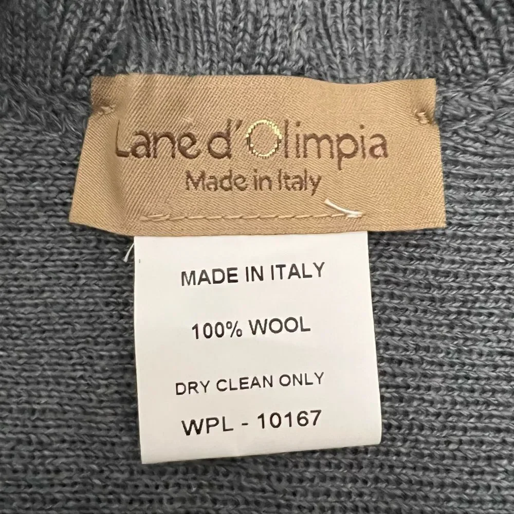 Lane d'Olimpia Made in Italy Ruffled Italian Wool Wrap Poncho